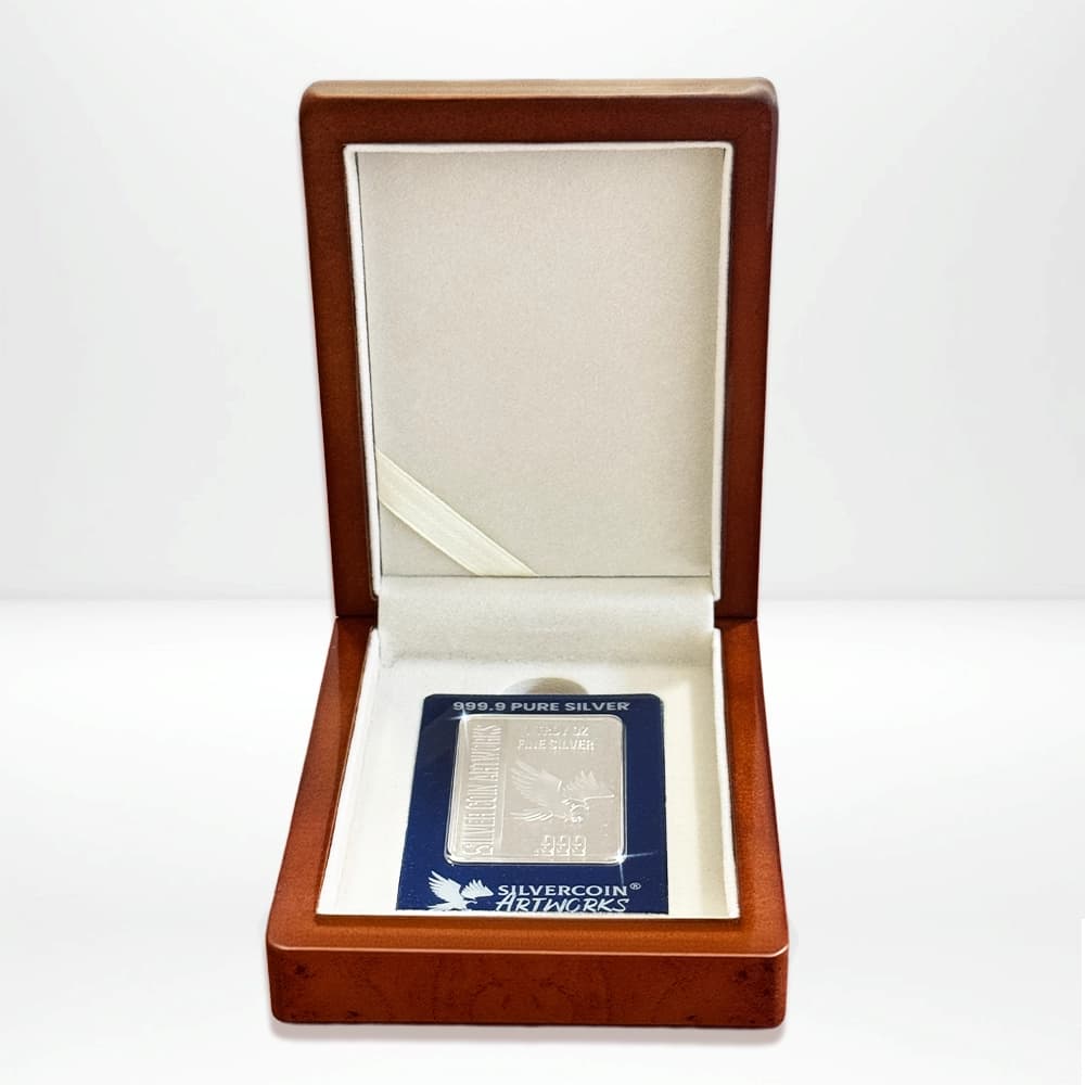 1oz Kolorierter Feinsilberbarren - Verfluchter Harlekin - premiumHolzbox