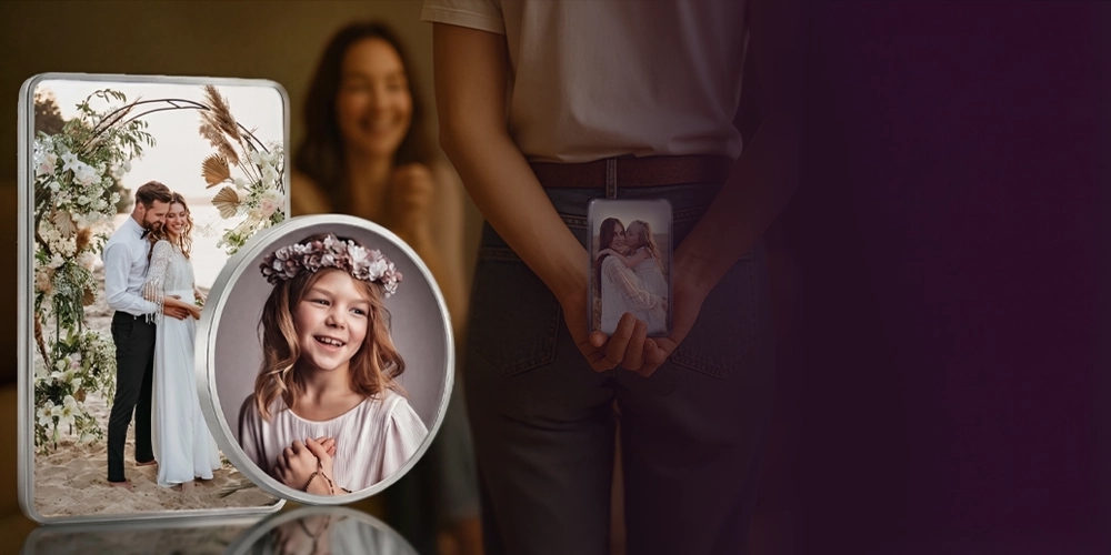 Personalisierte Erinnerungen in Silber