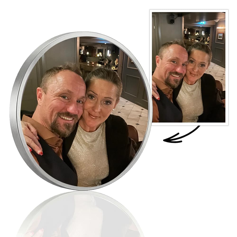 Créez une pièce avec photo : Pièce en argent personnalisée avec photo